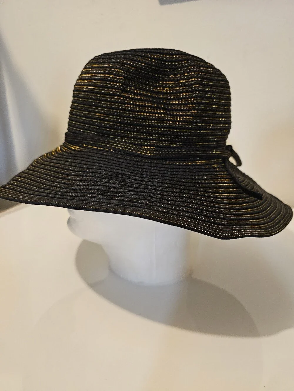 San Diego Hat Co.Black and Gold Striped Sun Hat - Women's Fashion Accessory